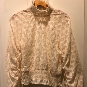 EUC H & M cream ruffle Victorian style blouse